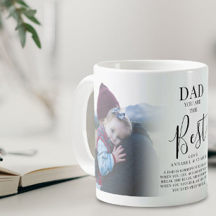 'PAPA' du bist der Beste Fotos Name & Zitat Plaket Kaffeetasse