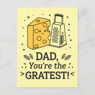 Papa, du bist der großartigste Käse Lustiger Vater Postkarte