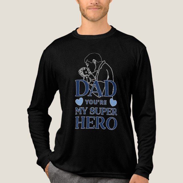 Papa, du bist mein Superheld Tri-Blend Shirt (Vorderseite)