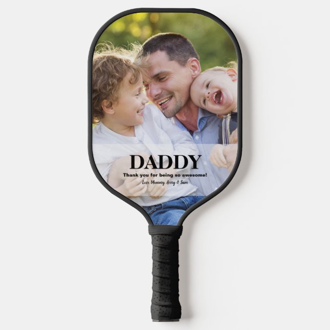 Papa, du bist phantastische Foto-Namen Pickleball Schläger (Vorderseite)