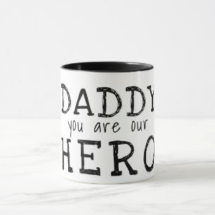 Papa, du bist unser Held Typography Vatertag Tasse