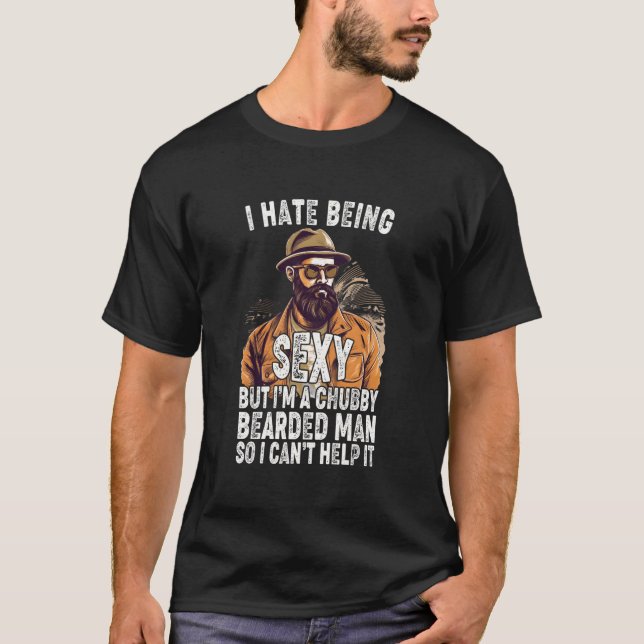 Papa Ehemann Mollig Bärtig Bart T-Shirt (Vorderseite)