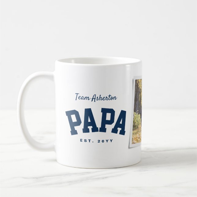Papa ein Foto sportlich marineblaue Blauer Vaterta Kaffeetasse (Links)
