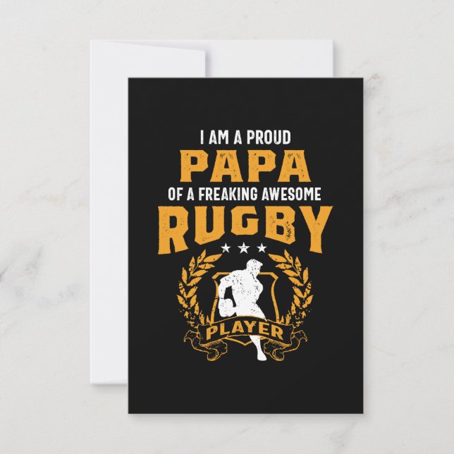 Papa eines Phantastischen Rugby-Spielers RSVP Karte (Vorderseite)
