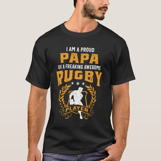 Papa eines Phantastischen Rugby-Spielers T-Shirt (Vorderseite)