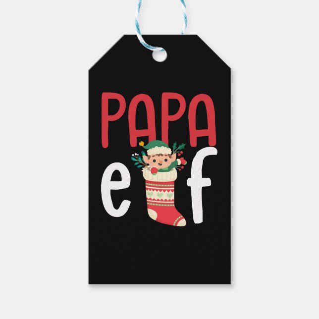 Papa Elf Geschenkanhänger (Vorderseite)