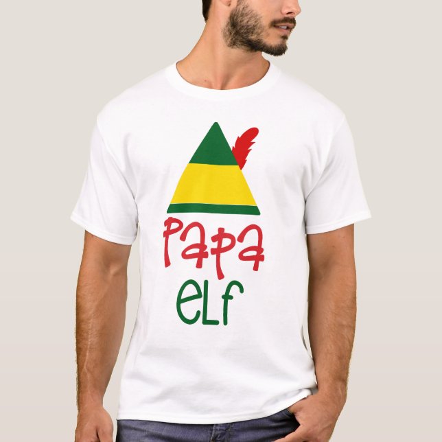 Papa Elf Weihnachtsfeiertag Familienspass T-Shirt (Vorderseite)