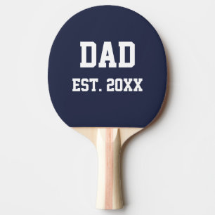 Papa Est. 20xx Jahr Dunkelblau und Weiß Tischtennis Schläger