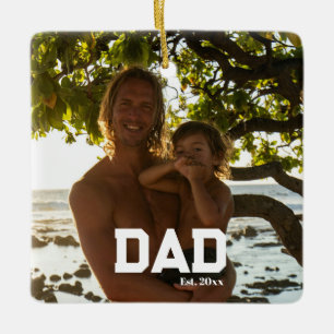 Papa Est Foto Anpassbares Jahr Vatertag Keramikornament