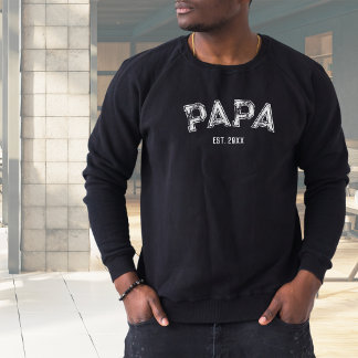 Papa Est Jahr Vintage Varsity Grunge-Typografie Sweatshirt