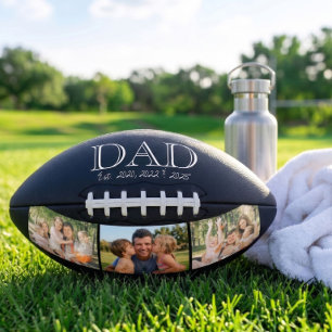 Papa Est. White Bold Minimale Text 3 Fotos Football