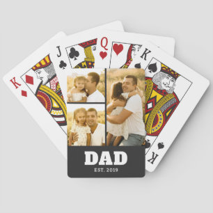 Papa Established Fett Text Schwarz 3 Foto Spielkarten