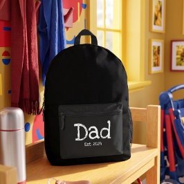 Papa Established Fett Weißer Text Schwarz Bedruckter Rucksack