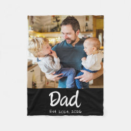 Papa Established Foto Schwarze Schrift Fleecedecke