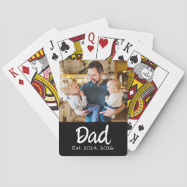 Papa Established Foto White Schrift Spielkarten