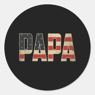 Papa fett Patrioten-Amerikanische Flagge Vatertag Runder Aufkleber