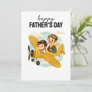 Papa fliegt Flugzeug Wolken Süß Frohen Vatertag Karte