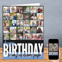 Papa Foto Collage 31 Picture Happy Birthday Card
