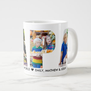 PAPA Foto-Collage Buchstaben Ausschnitt Personalis Jumbo-Tasse