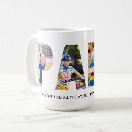 PAPA Foto Collage Letter Cutout Grandkids Names Kaffeetasse