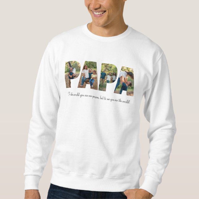 Papa Foto Collage Sweatshirt für Vatertag (Vorderseite)