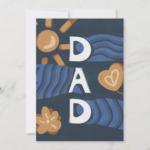 Papa - Frohen Vatertag Navy Blau Feiertagskarte