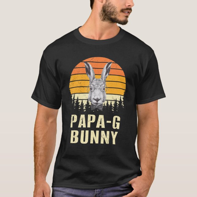 Papa G Bunny Face mit Sonnenbrille Osterpassend T-Shirt (Vorderseite)