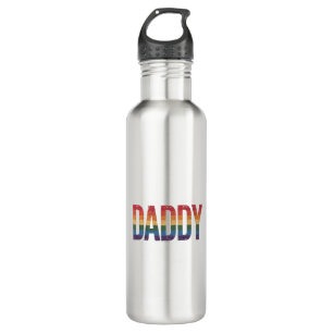Papa Gay Pride Monat LGBTQ Vatertag Regenbogen  Edelstahlflasche