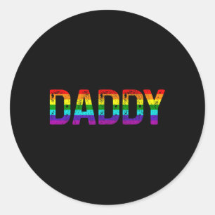 Papa Gay Pride Monat Lgbtq Vatertag Regenbogen Fl Runder Aufkleber