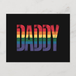 Papa Gay Pride Monat LGBTQ Vatertag Regenbogen Postkarte