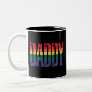Papa Gay Pride Monat LGBTQ Vatertag Regenbogen Zweifarbige Tasse