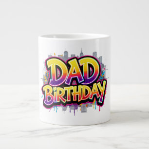 Papa Geburtstag Regenbogen Stadt Graffiti Jumbo-Tasse
