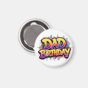 Papa Geburtstag Regenbogen Stadt Graffiti Magnet