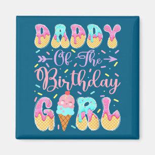 Papa Geburtstags Mädchen Süße Eis Design Magnet