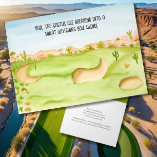 Papa, Geburtstags-Wüsten-Golfplatz-Aquarell Karte