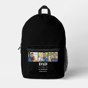 Papa Gegr. Jahr Name Zahl Moderne Schrift 3 Foto  Bedruckter Rucksack