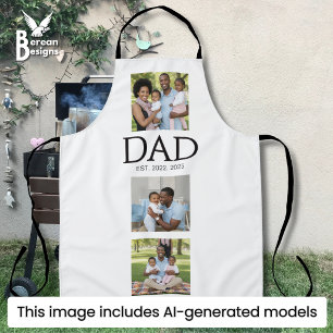 Papa Gegründet Caps Schwarz 3 Foto Vatertag Schürze