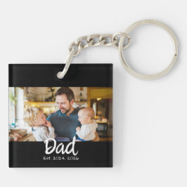Papa gegründet Foto Schwarz Weiß Schlüsselanhänger
