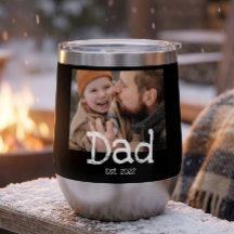 Papa Gegründet Foto Spaß Fett Weiße Schrift Schwar