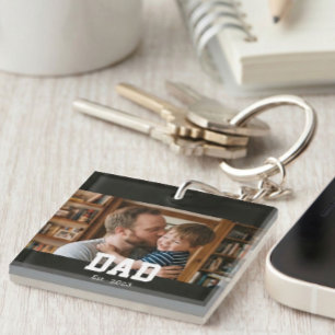 Papa gegründet Foto Vatertag-Geschenk Schlüsselanhänger