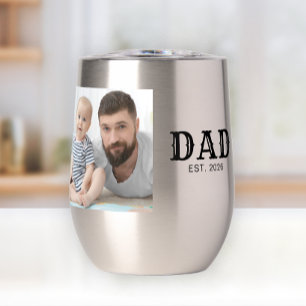 Papa Gegründet Schwarz Typography Foto