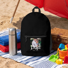 Papa gegründet Schwarzer Spaß Fetter Einfacher Tex Bedruckter Rucksack