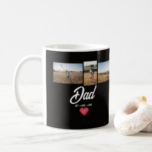 Papa Gegründet White Schrift Rot Herz 3 Foto  Kaffeetasse
