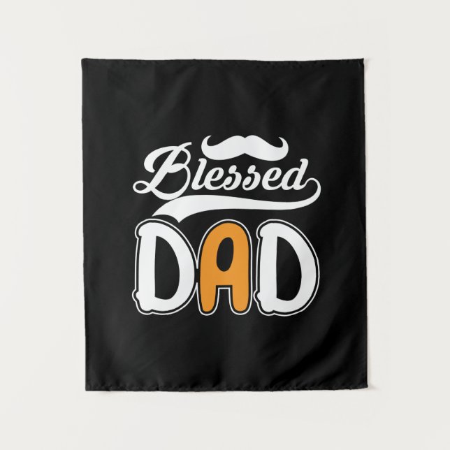 Papa-Geschenk Gesegneter Vater Wandteppich (Vorderseite)