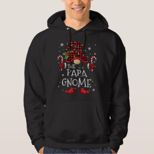 Papa Gnome Buffalo Karierter Weihnachtsbaum Famili Hoodie