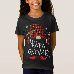 Papa Gnome Buffalo Karierter Weihnachtsbaum Famili T-Shirt