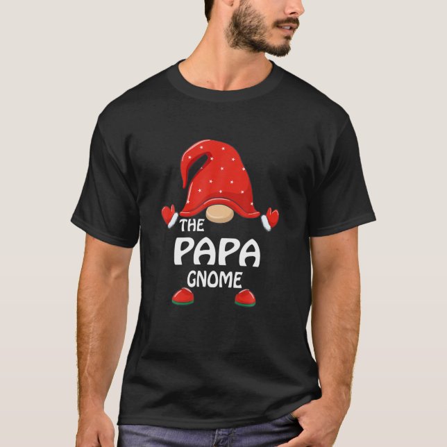Papa Gnome Funny Christmas Matching Familie Pajama T-Shirt (Vorderseite)