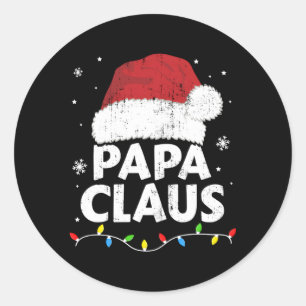 Papa Grandpa Claus Lights Family Pajama Runder Aufkleber