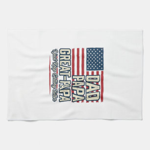 Papa Great-Papa Patriotisches Vintage-Familien-Shi Geschirrtuch