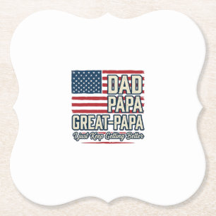 Papa Great-Papa Patriotisches Vintage-Familien-Shi Untersetzer